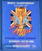 1966 World Cup Final match programme England v West Germany 30 July 1966 at Wembley; good, no