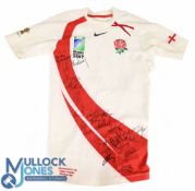 2007 RWC Signed Matchworn England Jersey: Andy Gomarsall's no.9 jersey from his fine show on his