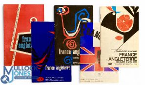 1962-1970 France v England Rugby Programmes (5): Complete run of attractive French homes v 'Les
