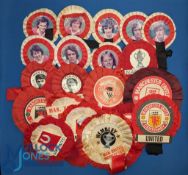 c1970 Manchester United Football Rosette, to include photographed centres, and two George Best -