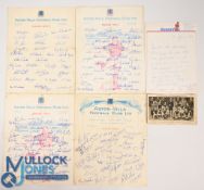 1951-1959 Aston Villa Facsimile Team Signature Sheet, from years 1951/52, 1952/53, 1953/54, 1958/59,