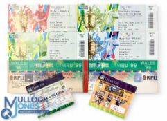 1999/2015 RWC & Six Nations Rugby Tickets etc (11): 1999 NZ v Tonga (2) & England v NZ; 2015 England