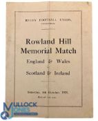 1929 Rowland Hill Memorial Four Nations Rugby Programme: Sought-after second of these such games,