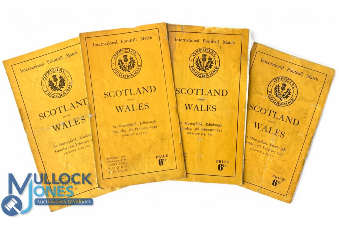 1947-1953 Scotland v Wales Rugby Programmes (4): The traditional Murrayfield 'slim yellows' for