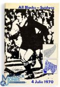 Scarce 1970 NZ tour to S Africa Rugby Programme v SW Africa: Lovely, neat, compact Windhoek example,