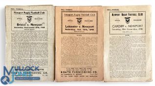 1945-April 1950 Vintage Newport Home Rugby Programmes (28): Lovely selection from the first post-WW2