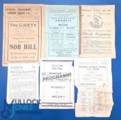 Six 1945-46 Wigan Away Rugby League Programmes: to include 6th October v Barrow 1945 26th December v