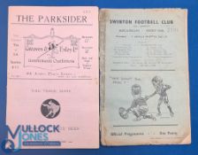 Two 1930s Rugby League Programmes, a good clean 1935 March 31st Hunslet v Wigan, plus 1937 Sept 11th