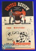 1947/48 Manchester Utd v Aston Villa Div. 1 match programme 25 October 1947 programme no. 6; 1