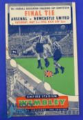 1952 FAC final match programme Arsenal v Newcastle Utd 3 May 1952; slight creases, rust staples,