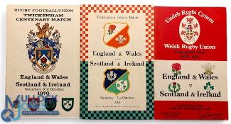 1959, 1970 & 1980 Four Nations Rugby Programmes (3): Twickenham 50th, England Centenary & Wales