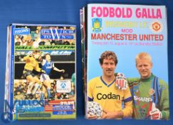 1993/94 Manchester Utd complete league season away match programmes (21) plus Coca-Cola Cup away v