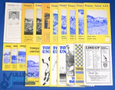 Selection of Torquay Utd home match programmes 1948/49 Bristol Rovers, 1953/54 Colchester Utd,