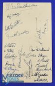 1945 FA Army Touring team autographs following 5-1 win over Combined Services XI in Athens, also has