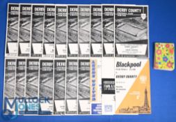 Derby County 1967/68 Div. 2 home match programmes Portsmouth, Plymouth Argyle, Norwich City,