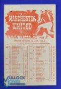 1946 Lancashire Cup final Manchester Utd v Burnley single sheet match programme 11 May 1946 at Maine
