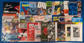 Football Programmes Testimonials: a collection to include players of Cyril Knowles, Peter Isaac,