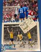 Arsenal Football signed photographs and commemorative cover, with a good example: 16 x 12 montage