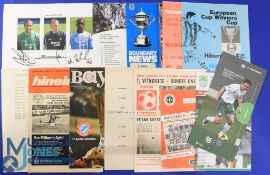 Selection of club programmes 1974/75 Oldham Athletic v Internacional (Brazil), 1980/81 Hibernian (