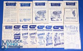 Selection of Manchester City home match programmes 1945/46 Stoke City (ph), Leeds Utd (Leeds written