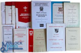 Welsh Rugby Districts etc dinner menus, invites etc (c.22): To inc Mid District, District A, Cardiff