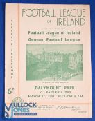 1951 Football League of Ireland v German Football League at Dalymount Park, Dublin, St. Patrick's