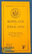 1937 Scotland v England Rugby Programme: Traditional slim orange Scots issue from Murrayfield.