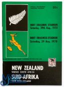 1970 NZ tour to S Africa Rugby Programme Third Test v SA: Bold coloured cover for the 32pp Port