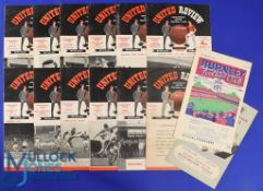 Selection of Manchester Utd away match programmes at 1953/54 Aston Villa, 1953/54 Burnley (FAC):