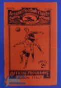 Pre-War 1936/1937 Arsenal v Manchester Utd Div. 1 match programme 6 February 1937; slight creases,