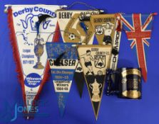Collection of football pennants to include Chelsea 1964/65 FLC winners/1954/55 Div. 1 champions,