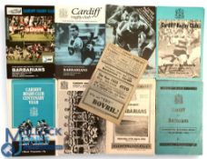 1938-1996 Barbarians v Cardiff Rugby Programmes (36): 1938 & October 1964 to 1977 inc, with two