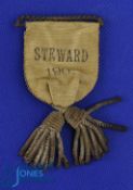 1909 FAC Final at Crystal Palace, Manchester Utd v Bristol City Ribbon Steward Lapel Badge with