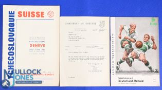 1956 Germany v Holland match programme 14 March 1956 at Dusseldorf plus 1956 Switzerland v