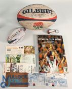 Official England Signed Rugby Ball c1999. Official England multi signed rugby ball: full size
