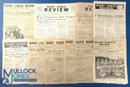 1948-1952 Rugby League Review publications - 9 assorted issues F/G