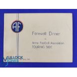 1945 Farewell Dinner to the Army FA Touring Side 9 June 1945 in Naples, 4 page card containing