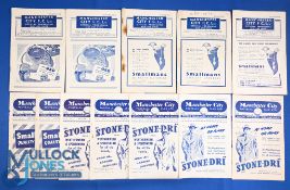 Selection of Manchester City home match programmes 1946/47 Fulham, Nottingham Forest, 1948/49 Bolton