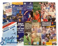 1985-2015 France v Scotland Rugby Programmes (10): Issues from 1985-1991 inc, plus 1995, 1997, 2001,