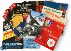 1974-2005 British & I Lions Rugby Programmes etc (16): in NZ 1977 v Auckland, Wellington, Southland,