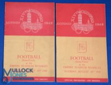 1948 Olympic Games in London football s/f at Wembley Stadium 10 August 1948 Sweden v Denmark x 2