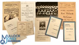 1921-1960 inc Scarce Barbarians v E Midlands Mobbs Memorial Rugby Programmes & Personal Effects (