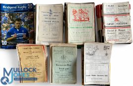 Welsh Club Rugby Programmes Set A (100s): Across the decades, issues from Bridgend (h), Ebbw Vale (h