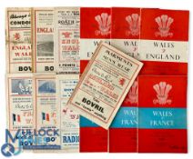 1946-1959 Wales v England & France Rugby Programmes (13): Victory game v England 1946, then full