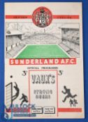1952/53 Sunderland v Manchester Utd Div. 1 match programme Wednesday 18 February 1953 at Roker Park;