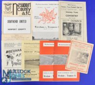Collection of Welsh programmes to include Wrexham 1953/54 Barnsley, 1958/59 Bournemouth, 1964/65