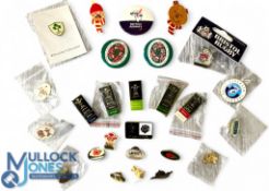 Rugby Pin Badge Collection (26): Lovely selection to inc 3 different WRU, 2 different IRFU, IRB, RWC
