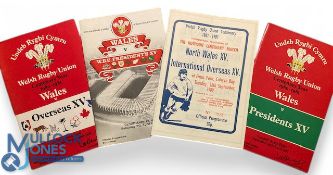 1980-81 Wales Centenary etc Rugby Programmes (4): v Overseas XV 1980, President's XV 1981 & 1984 (