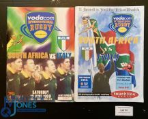 1999 S Africa v Italy Test Rugby Programmes (2): Both 1st & 2nd Tests at Port Elizabeth & Durban.