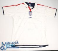 2004-05 England Umbro multi signed Football shirt, short sleeve size - no COA, requires some
